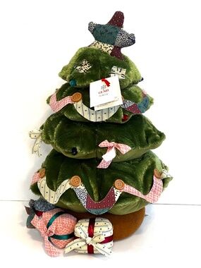GUND Christmas Rotating Musical Light Up Plush Tree Vintage Patchwork Fabric NWT